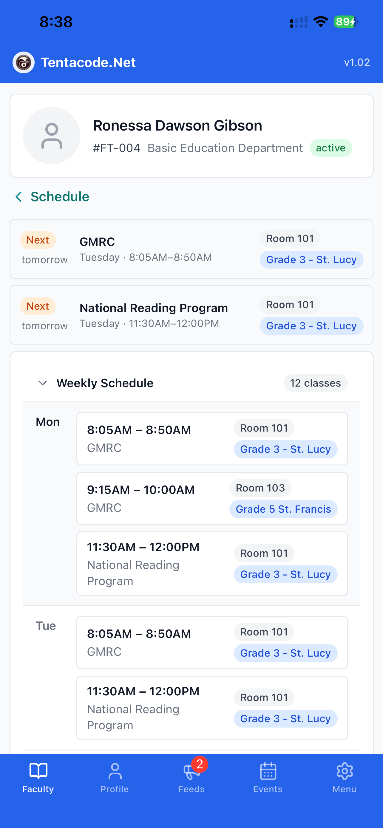 School Management app — documents screen